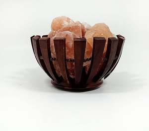 Panier en forme de bol en bois de rose avec morceaux de sel, paniers en bois de haute qualité, panier en bois fait à la main - Product Image 2