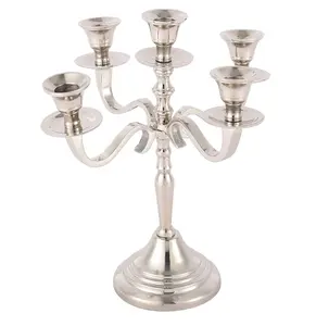 Candélabre de mariage en argent de meilleure qualité au design vintage pour la décoration d'éclairage bougeoirs en métal bougeoir - Product Image 1