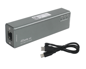 Convertisseur <span class=keywords><strong>audio</strong></span> Dante vers USB-C à 2 canaux avec alimentation A/D 24 bits, PoE ou DC, pour applications de <span class=keywords><strong>studio</strong></span> et de streaming - Product Image 1