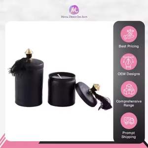 Velas de cera de soja de calidad superior en soportes redondos de latón con acabado antiguo al por mayor, tarros decorativos para velas hechos en la India - Product Image 3