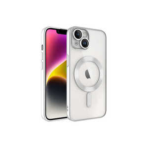 Coque en silicone de luxe argentée Netzy compatible avec la charge sans fil MagSafe pour iPhone 14 Plus, protection de l'appareil photo, finition givrée - Product Image 1