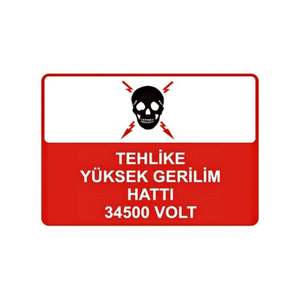 Señal de Advertencia de Seguridad para Líneas de Alta Tensión MV&HV 34500V - Product Image 1