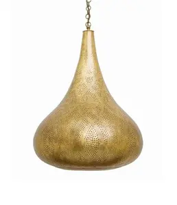 Lámpara colgante árabe para decoración del hogar, lámpara colgante con diseño personalizado, diseño de troquelado con acabado dorado, éxito de ventas