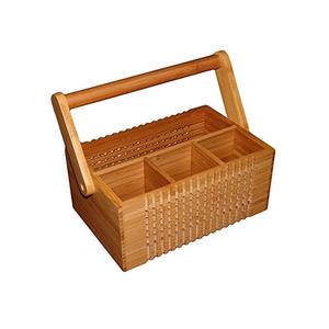 Mango Wood Cutlery <b>Holder</b> <b>With</b> Metal Handle New Look Wooden <b>Utensils</b> <b>Holder</b> for Cutlery Sets New Wooden Caddy Worked - Product Image 4