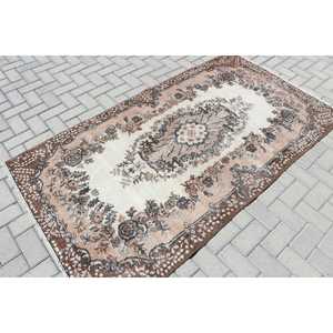 Tapis turc 3,8x7 pieds (116x212 cm), tapis vintage marron patchwork - Product Image 2