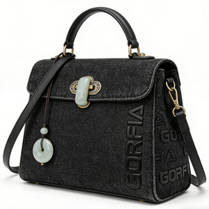 Fabricante de Bolsos de Cuero de Lujo Personalizados, Cierre de Broche Jade, Forro de Poliéster, Portátil para Todas las Temporadas - Product Image 5