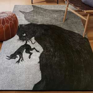 Tapis Ombre Monstrueuse, Tapis Silhouette Créature Fantastique Sombre, Tapis de Couloir Imprimé Numérique Art Horreur, Tapis en Chenille - Product Image 3