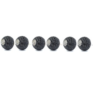 Boucles d'oreilles antiques en or blanc massif 18 carats de qualité supérieure avec diamants blancs et noirs de forme ronde pour femmes - Product Image 4