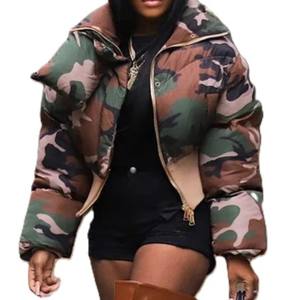 Customize Stylish Design Winter Jacket Casual Stand <b>Collar</b> Puffer Women Jacket Sublimation Printed Windproof Puffer Jacket - Product Image 6