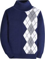 Pull à col roulé rayé de haute qualité à manches longues, décontracté, pour l'hiver, uniforme, pour bébés filles, en laine/acrylique, écologique