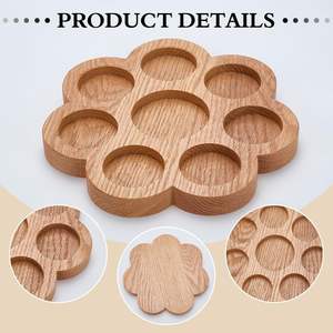 Plateau en forme de fleurs faites à la main pour pierres, cristaux, pierres de guérison, support de rangement en bois pour cristaux, plateau personnalisé, fournisseur - Product Image 2