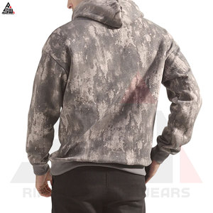 Sweats à capuche lavés à l'acide fabriqués au Pakistan 100% coton coupe-vent séchage rapide logo personnalisé impression par sublimation tenue décontracté - Product Image 4