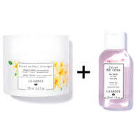 Crème pour le corps au beurre de karité biologique et à l'extrait de fleur d'oranger Lilaroze Paris et gel pour les mains à l'extrait de rose pour tous types de peaux