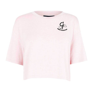 Camiseta corta de entrenamiento para mujer, para 100% de algodón, ropa lisa, Camiseta corta con tela personalizable - Product Image 1