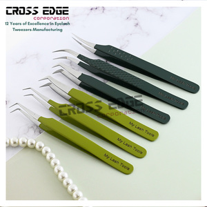 Trending Stainless Steel Fiber Tip Eyelash Extension Tweezers Diamond Grip Non Slip <b>Precision</b> <b>Tool</b> for False Lash Application - Product Image 3