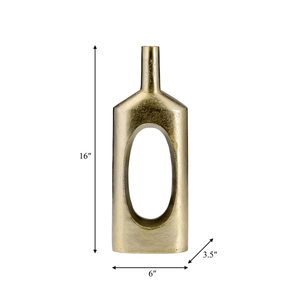 Jarrón de metal de color dorado para decoración del hogar Diseño único Soporte de exhibición de flores grandes para hotel y restaurante Precio bajo - Product Image 3