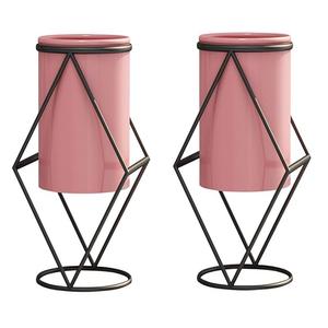 Maceta de hierro decorativa Vintage rústica con soporte maceta recubierta de esmalte para el hogar Patio jardín guardería espacios al aire libre - Product Image 1