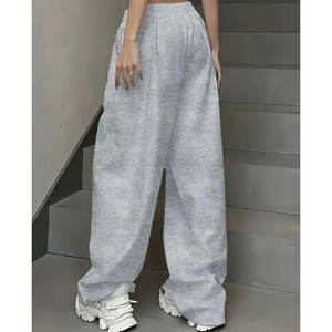 Pantalons de survêtement surdimensionnés pour femmes avec logo personnalisé, molleton lourd, pantalon de jogging ample, vêtements décontractés, vêtements de détente confortables, streetwear - Product Image 2