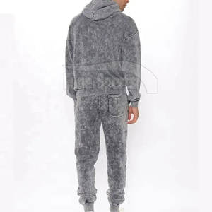 Confortable de haute qualité hommes lavage à l'acide survêtement 100% coton printemps solide léger respirant séchage rapide - Product Image 6