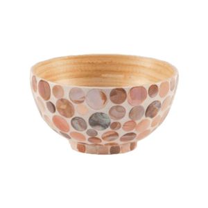 Bol à salade en incrustation de vadrouille en bambou de conception de luxe taille personnalisable assiette colorée artisanale pour ustensiles de cuisine du Vietnam - Product Image 2