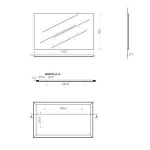 Reversible Polished Edge <b>Vanity</b> <b>Mirror</b> 100x60 <b>Wall</b> Mounted <b>Mirror</b> - Product Image 5