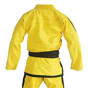 Kimono de Karate Amarillo con Ribete Negro para Niños, Algodón Resistente, Secado Rápido, Transpirable, Ropa de Artes Marciales, Corte Regular para Niños - Product Image 5