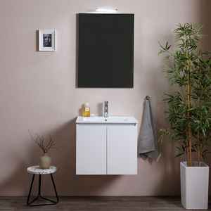Gabinete de Baño Colgante de Pared de Madera Blanca de 60 cm con Espejo Belize-Incluye Mueble para el Baño - Product Image 5