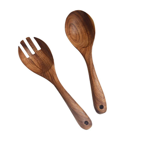 Offre Spéciale cuillères en bois faites à la main de luxe, populaires et uniques, poignée en marbre, service à salade pour la maison, la cuisine, les restaurants et les hôtels - Product Image 6