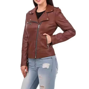 Chaqueta de cuero genuino para mujer adecuada para todas las formas del cuerpo que proporcionan estilo y función en múltiples diseños de chaqueta - Product Image 3