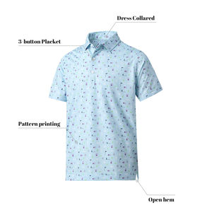 T-shirt polo en polyester pour homme de haute qualité, design de golf uni, noir, logo personnalisé, avec MOQ faible - Product Image 5