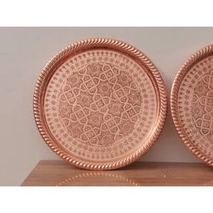 Bandeja de servicio opulenta nueva llegada de alto estándar Bandeja de servicio de cobre de diseñador único Forma y tamaño personalizados - Product Image 2