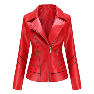 2023 Popular Women Clothing Leather Slim Zipper Women's Jacket Wholesale Low Price Leather Jackets Best Selling Women Jackets - Product Image 3