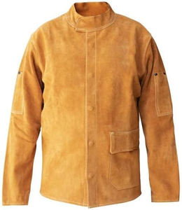 Chaqueta de Soldadura de Cuero Vacuno Genuino Resistente al Fuego y de Alta Resistencia - Product Image 3