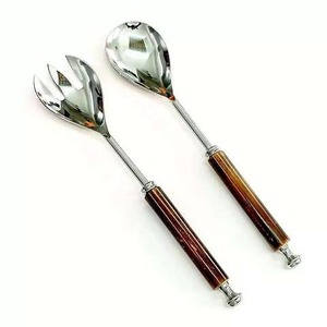 Latest Design Stainless Steel <b>Salad</b> <b>Server</b> Set Mirror Polished <b>Salad</b> Tools <b>Salad</b> Mixer Spinner Cutlery Spoon Fork Set - Product Image 5