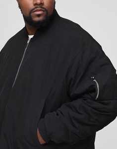 Veste de baseball à fermeture éclair surdimensionnée pour homme, unie, teinte unie, personnalisable, coupe-vent d'hiver, vêtements de sport respirants, veste universitaire - Product Image 5