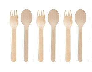 Cuillère en bois de bouleau durable de 160mm Couverts en bois jetables biodégradables écologiques pour la vaisselle, les fêtes et les services alimentaires - Product Image 1