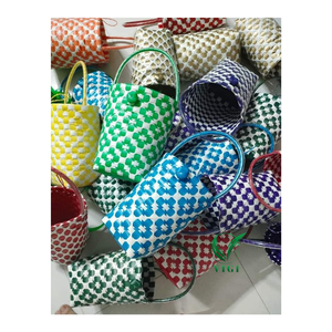 Bolsa de plástico vietnamita tradicional, cesta ecológica hecha a mano para viajes, moda y exhibiciones de decoración del hogar - Product Image 6