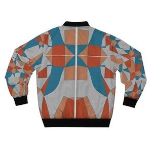 เสื้อแจ็กเก็ตพิมพ์ลายทางสำหรับผู้ชายเสื้อโค้ทชุดกีฬาสีขาวสีดำมีซิปเสื้อเบสบอลเสื้อแจ็คเก็ตบอมเบอร์แนวสตรีทฮิปฮอป - Product Image 3