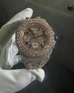 Reloj Mecánico Automático de Acero Inoxidable con Diamante Moissanite VVS1, Estilo Hip-Hop, Esfera de Cristal, Acabado Dorado, Resistente al Agua hasta 20 m, Unisex - Product Image 2