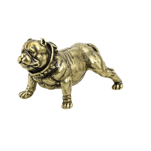Décoration de la maison petit cadeau Bronze assis carlin chien Statue Chine Sculpture moderne - Product Image 1