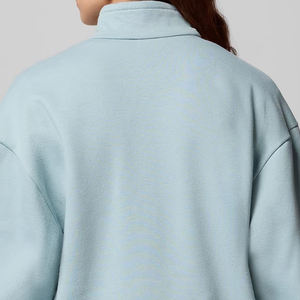 Conception de logo personnalisée, col zippé, service OEM, épaules tombantes, design de haute qualité pour femmes, manches longues, vêtements décontractés - Product Image 5