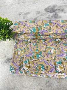 Voile fait à la main imprimé fleuri Nomex coton tissu pour filles coureurs tricotés et blocs imprimés pour robes d'enfants style indien - Product Image 2