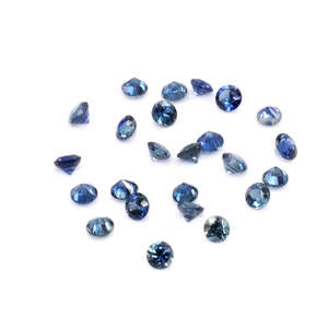 Natural <b>Blue</b> Sapphire Loose Gemstone Untreated 2mm & 2.5mm Brilliant & Oval Cut Calibrated Rounds From <b>Opal</b> & Aquamarine - Product Image 1