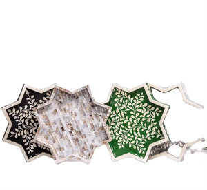 Plateau de service en os élégant avec incrustation de nacre fait à la main prix de gros de meilleure qualité par l'artisanat du croissant - Product Image 4