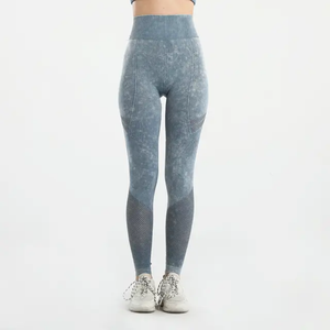 Cravate Die Yoga Legging OEM Service femmes taille haute élastique Yoga Leggings pantalon Gym Fitness porter sans couture Legging serré dames - Product Image 3