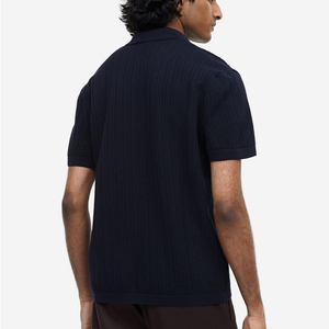 Nouveau homme Polo à manches courtes col en V col montant coton contraste couleur conception Slim Fit pour hommes polos - Product Image 2