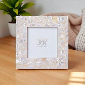 Cadre photo en os incrusté fait main avec motif en mosaïque, personnalisable, décoration de table, décoration d'intérieur - Product Image 3