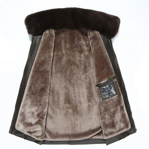 แจ็กเก็ตหนัง PU สีดำสำหรับผู้ชายมีซิปตกแต่งปักลาย - Product Image 6