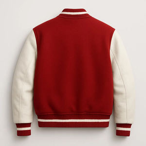 Veste bomber de baseball en laine coupe-vent pour homme, style streetwear d'hiver, matelassée, avec patchs en chenille personnalisés, style varsity - Product Image 2