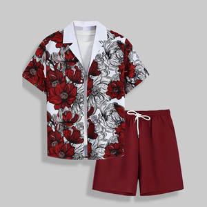 Mejor precio de venta Hombres Pantalones cortos de verano Conjunto Bajo Moq Camiseta transpirable con pantalones cortos Impreso Verano Conjunto Hombres - Product Image 1